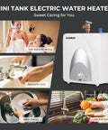 Under Sink Point Of Use Hot Water Heater 1.3 Gallon 120V 1440W Instant Hot Water Wall Or Floor Mount with uses in kitchen and bath