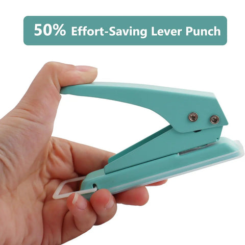 Heavy Duty Quarter Inch Hole Puncher For Paper And Crafts, handheld single hole punch, lever action, dope metal build, in hand