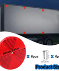 12 Pack Red Round Safety Reflectors 3 Inch With Stainless Steel Screws For Mailboxes Driveways Tunnels Posts Cars Trailers