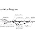 Installation diagram of Industrial Pull Rope Safety Switch With Cord Cable Single Phase 380V Limit Switch Keyswitches for machinery.