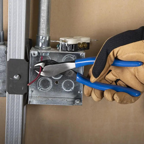 Using 8 Inch Diagonal Pliers With Angled Head And High Leverage For Confined Spaces Cut ACSR Screws Nails And Hardened Wire Made In USA