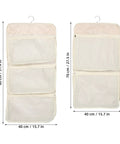 Game Changer 2 Pack Mesh Hanging Closet Storage Organizers Beige with dimensions 80 cm and 70 cm, featuring separate anti tangle pockets.