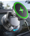 MagSafe Car Mount Charger With 15W Wireless Magnetic Phone Holder Suction Mount on car window