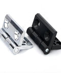 Beefy Zinc Alloy Heavy Duty Door Hinges For Industrial Equipment And Container Corners, 50x50mm Black Finish side view