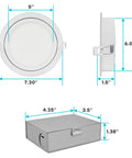 Dimensions of 6 Inch Gimbal LED Recessed Downlights For Easy Install, 5 Color Temperature Options 2700K To 5000K, 1400 Lumens