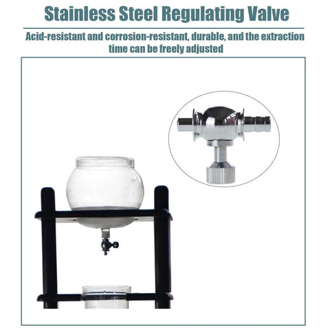 Stainless steel regulating valve for Top Shelf Cold Brew Maker With Slow Drip System for that next gen iced coffee kick.