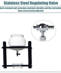 Stainless steel regulating valve for Premium Cold Brew Coffee Maker Featuring Slow Drip Glass Tower With Precision Valves.
