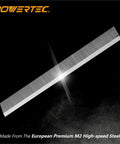 Straight Up Top Tier 6 Inch Jointer Replacement Blades For JET JJ-6Cs And 708457K Machines Set Of 3 High Carbon Steel Knives visible M2 steel blade.