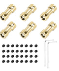 6 Piece Brass Shaft Coupler Set 2.3mm To 5mm Flexible Motor Shaft Connector With Screws And Hex Wrench For RC Cars