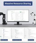 Top Tier AI Robot Arm Kit Open Source Six Axis Build With Twelve Heavy Duty Bus Servos Smart Vision Tracking, monitor and libraries shown.