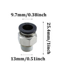10 Pack Push To Connect Fittings Three Eighths Inch Tube OD To One Quarter Inch NPT Male Straight Quick Connects