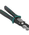All In One Wire Stripper And Crimping Pliers 8 Inch High Carbon Steel Tool For Electricians And Home Wiring Strips Cuts And Crimps Pro Grade Durable Cable Repair, black green handles