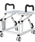 Electric Toilet Chair Seat Riser With Smooth Gliding Wheels And Locked Brakes, Anti Slip Armrests, Ergonomic Lifter For Seniors.