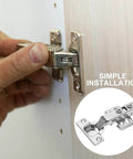 Soft Closing Frameless Cabinet Hinges Two Pack For Replacement Doors With Hydraulic Slow Close Hidden Damping Cold Rolled Steel