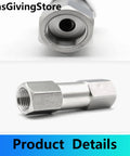 304 stainless steel G-thread check valve, front and side views, one-way valve for water, oil, or gas