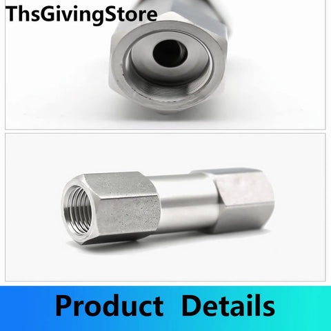 304 stainless steel G-thread check valve, front and side views, one-way valve for water, oil, or gas