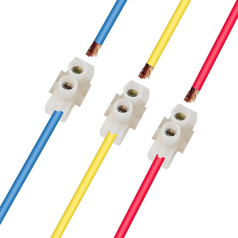 10 Pack 12 Position Dual Row Screw Terminal Block Set For Home DIY Projects 10 Amp 380V Electric Barrier Strip with colored wires