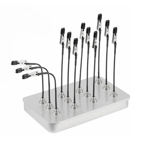 Must Have Magnetic Helping Hands 12 Pcs Bendable Alligator Clips with steel base, 12 flexible clips for soldering and painting.
