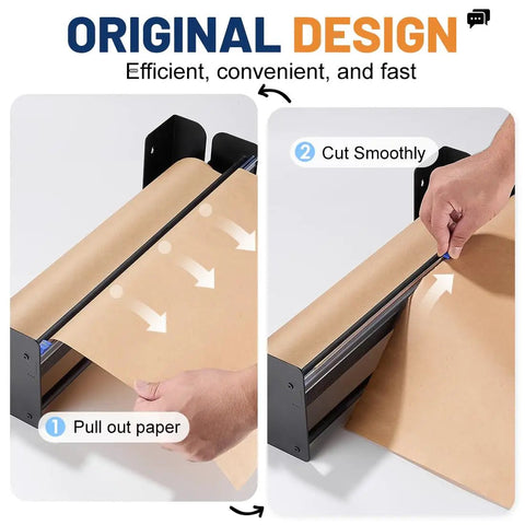 Slick Heavy Duty Eighteen Inch Paper Roll Dispenser Cutter Wall Mount Tabletop Stand Compatible With Kraft Freezer Butcher Sheets Smooth Glide Design Handles Big Loads Like A Champ Zero Friction Just A Legit Workhorse Tool For Any Back Room Setup