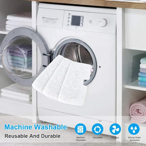 Washable Microfiber Steam Mop Pads Replacement For Shark Steam Pocket Mops S3500 Series shown in washing machine