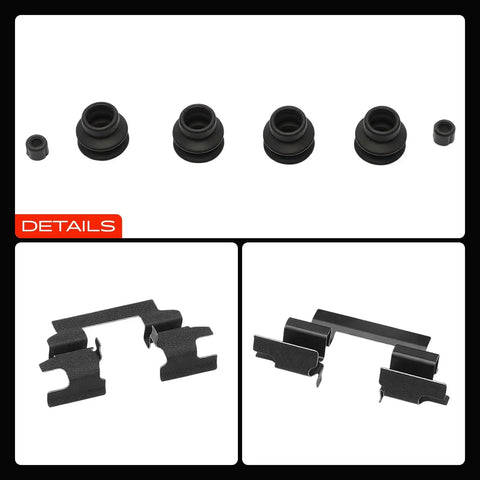 Premium Rear Disc Brake Hardware Kit With 4 Shoe Springs And 6 Dust Boots For Nissan Murano Infiniti G35 To Restore Factory Braking Performance And Fix Squeaky Pads close-up