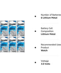 Top Shelf 3V CR2450 Lithium Coin Cell Batteries Built Solid Heavy Duty Button Packs For Car Fobs And Smart Gadgets Extreme Weather Ready Six Pack with six lithium batteries.