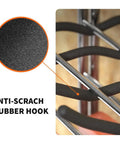 Close-up of anti-scratch rubber on Heavy Duty 12 Inch Wave Garage Hooks 4 Pack Wall Mount Tool Organizer For Cars, Tires.