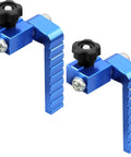 2 Pack T Track Flip Stop For 3 Inch Woodworking Fence Blue Aluminum Pro Grade Miter Saw Stop Block shown in two units