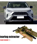 Premium Heavy Duty Two Claw Gear Puller And Bearing Extractor With Adjustable Span Handles shown with a vehicle in motion.