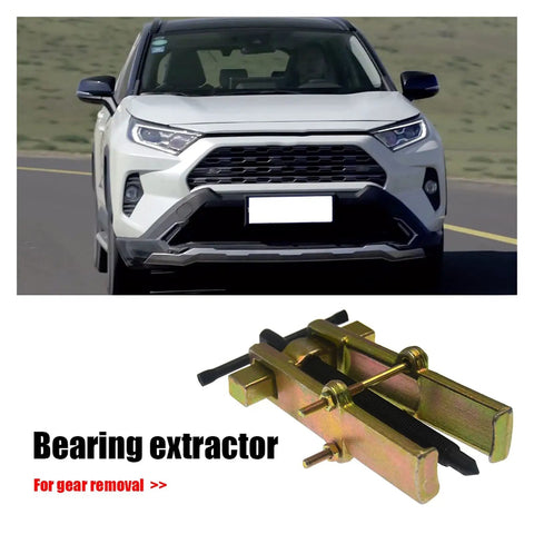 Premium Heavy Duty Two Claw Gear Puller And Bearing Extractor With Adjustable Span Handles shown with a vehicle in motion.