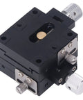 XY Linear Stage 40x40mm Aluminum Manual Precision Slide Platform side view detail with 0.5mm per turn knob, 7mm travel feature.