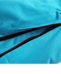 Close-up of pocket zipper on blue All Terrain Snow Bibs for Men and Women Waterproof Breathable Snow Pants with Straps for Skiing