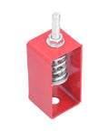 Spring Vibration Isolator Mount for Low Frequency Noise Reduction, Heavy Duty 30kg To 50kg Load, Easy No Fuss Installation With Card Slots For Axial Fans, Piping, Pipelines, Hoisting Equipment And Silent Operation. Red steel spring isolator mount with threaded bolt