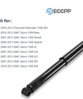 Rear Shock Strut Kit Set of 2 for Chevy Silverado 1500 and GMC Sierra 1500 Direct Fit Heavy Duty Shocks displayed with fitment list