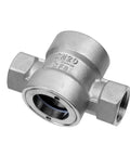 Three Quarter Inch NPT Female Stainless 304 Window Sight Glass Flow Indicator With Impeller For Water Lines, side view