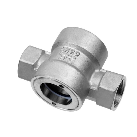 Three Quarter Inch NPT Female Stainless 304 Window Sight Glass Flow Indicator With Impeller For Water Lines, side view