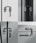 Patio Sliding Door Loop Lock 2 3 Eighth Inch U Shaped Latch Hook Lock Replacement installed on cabinets and gates.
