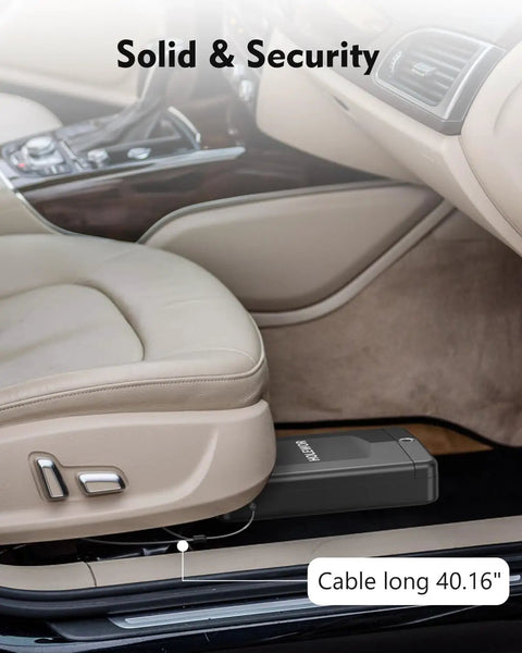 Compact Biometric Gun Safe For Handgun With Quick Access Fingerprint Lock under car seat.