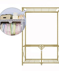 Heavy Duty Portable Closet With Durable Non Woven Fabric Garment Rack And Spacious Storage Shelf Super Easy Assembly For Hella Roomy Extra Clothes Organization Blue 110X45X160Cm with hanging clothes and storage.