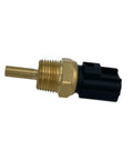 Engine coolant temperature sensor with brass threaded body and black plastic connector