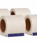 Self Adhesive Fiberglass Joint Tape 2 Inch by 50 Foot Drywall Mesh Repair Roll For Crack And Seam Reinforcement Pro Grade Quick Setting Joint Compound No Blistering Or Bubbling Four Pack, four rolls