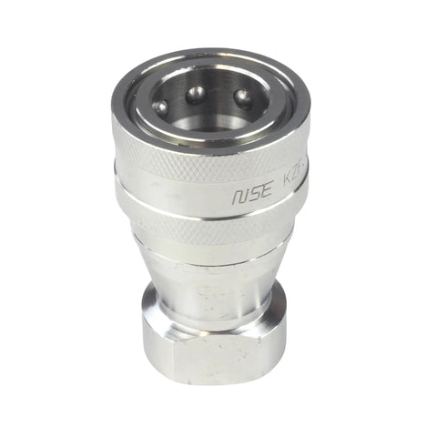 Badass Heavy Duty Half Inch Female Npt Quick Disconnect Coupler Set With 304 Stainless Steel Body And Fluorine Rubber Seals Built Tough For 1500 Psi Hydraulic Systems Featuring Rock Solid Rust Free Connectors And Zero Fuss Straight Shooting Action