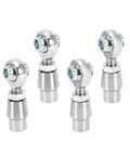 Four Piece Five Eighths Inch Eighteen Thread Heim Joint Rod End Kit With Spacers showing chrome rod ends, designed for rugged custom setups.