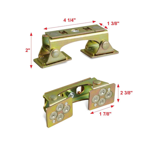 Heavy Duty Magnetic V Pads Kit Four And A Quarter Inch Alloy Steel Bronze Finish Each Pad Contains Eight Rare Earth Magnets Flexible