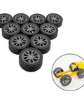 10 Piece Toy Wheel Set For DIY RC Cars And Robots Includes 5 Round Shaft Axles Rubber Wheels 38mm Diameter And 2.5mm Shaft