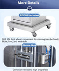 Close-up of SUS 304 foot wheel and alumina block on Top Shelf Heavy Duty Pneumatic Paste Filling Machine for smooth mobility.