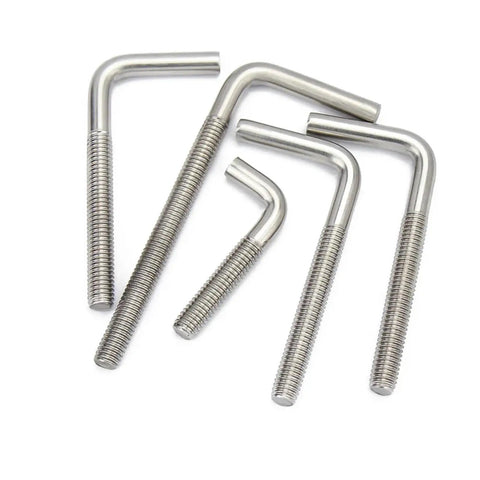 Premium Stainless Steel Right Angle Anchors Set M4 To M12 L Shaped And 7 Shaped Bolts For Uniform Load Distribution Quick Install 304 A2 Grade Hardware Includes M8x60mm Two Pieces, assorted L and 7 bolts