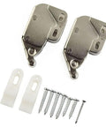 Push To Open Cabinet Latch With Automatic Spring Action High Cycle ABS Door Catch, includes screws and brackets, top view