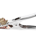 Heavy Duty 300A Grounding Work Clamp For Electric Welding And Soldering Repair, shiny metal with a copper connection.