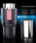 Premium Dual Action Car Beverage Warmer And Chiller Cup With Sharp Digital Temp Gauge 12 Volt Cigar Interface Aluminum Build.